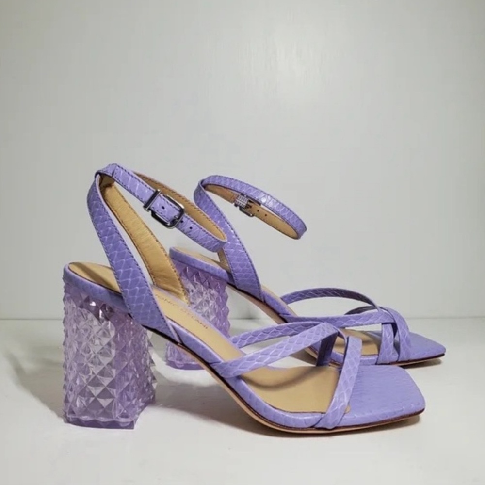 Antonio Melani Snake Print Katona Clear Block Heel